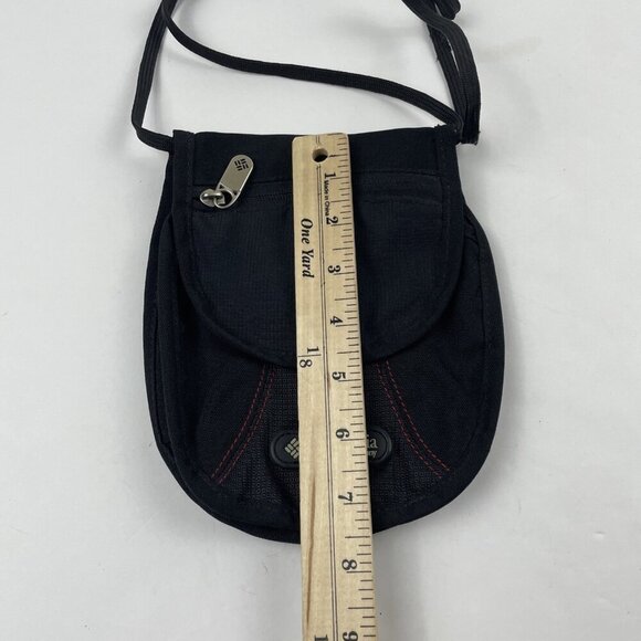 Columbia Mini Crossbody Purse Travel Wallet Card Slots Zip Pockets Black - Picture 2 of 10